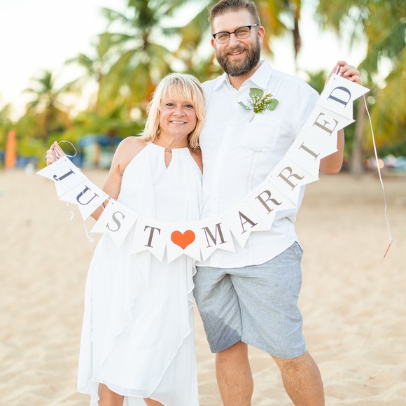 💓 Just Married bundle (beach hat - sign and car magnets) - Picture 2 of 6